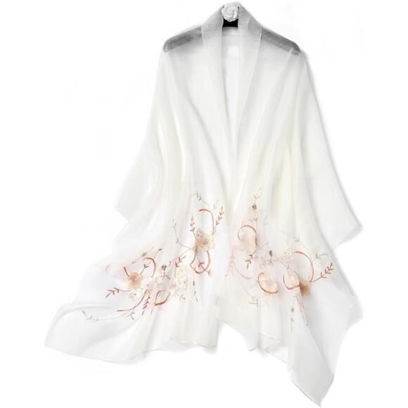 Women Silk & Wool Long and Large Scarf Shawl Wrap For Evening Dress - Picture 1 of 6